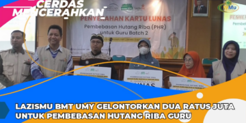CERDAS MENCERAHKAN | LAZISMU BMT UMY GELONTORKAN DUA RATUS JUTA UNTUK PEMBEBASAN HUTANG RIBA GURU