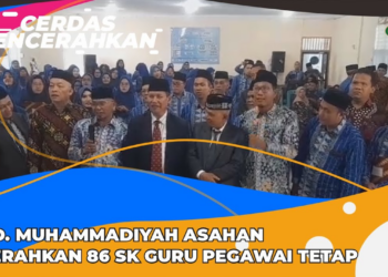 CERDAS MENCERAHKAN | PIMPINAN DAERAH MUHAMMADIYAH ASAHAN SERAHKAN 86 SK GURU PEGAWAI TETAP